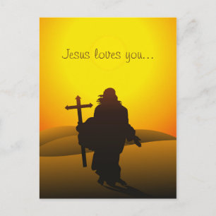 Jésus t'aime Carte postale de Pâques