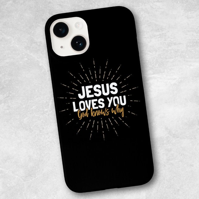 Jésus t'aime - Dieu sait pourquoi le coque iphone (Créateur téléchargé)