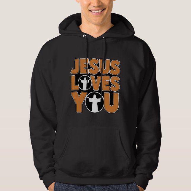 Jésus t'aime Sweat - shirt à capuche (Devant)