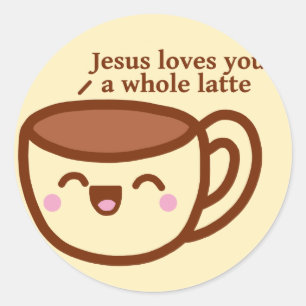 Jésus t'aime tout un sticker Latte