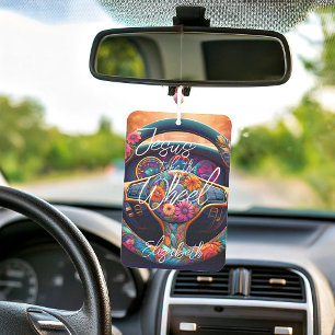Jesus take the wheel floral custom air freshener