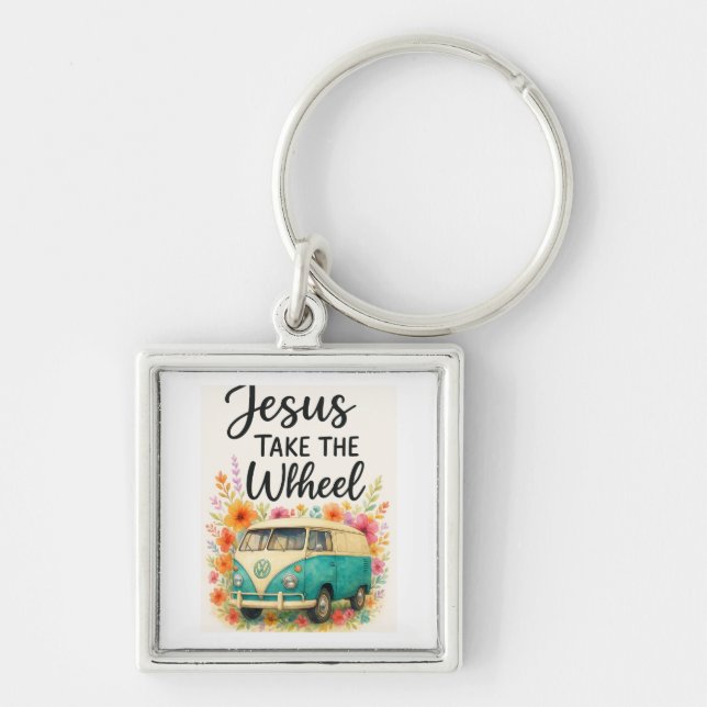 Jesus take the wheel keychain (Front)