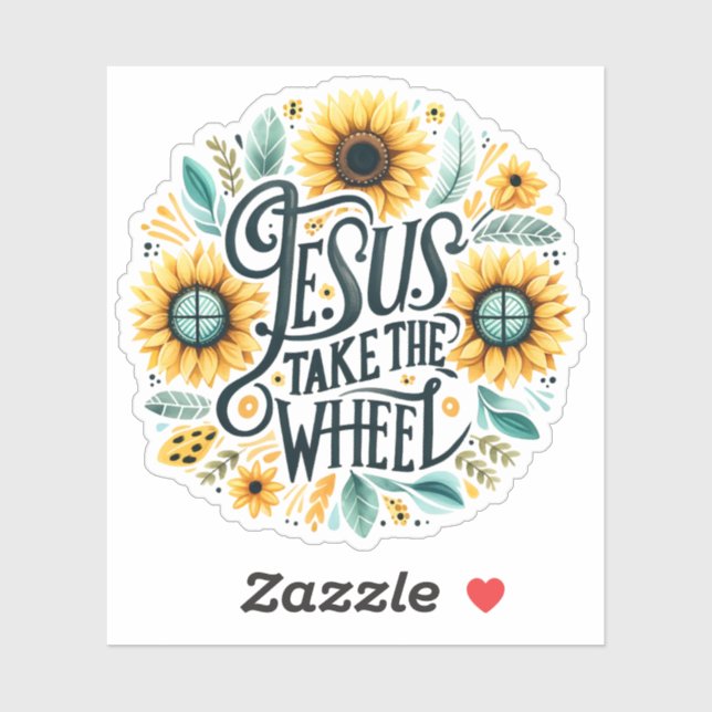 Jesus Take the Wheel - Sticker de la foi (Feuille)