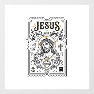 Jesus Tattoo Flash Christian Jesus Tattoo Flash Ch Window Cling