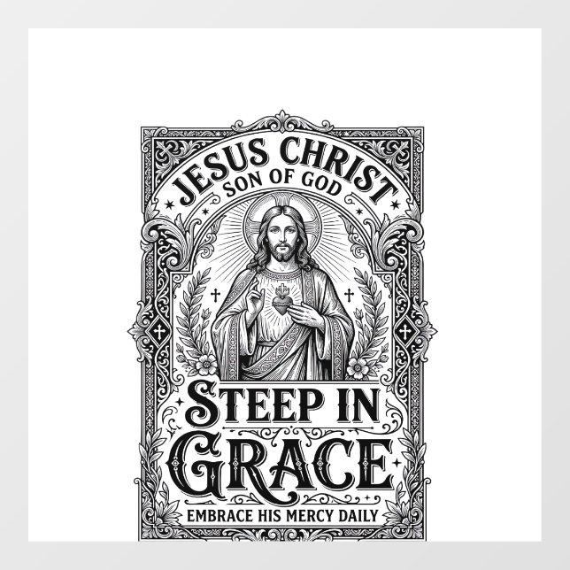 Jesus Tea Lover Graphic Tee Christian Window Cling (Sheet)