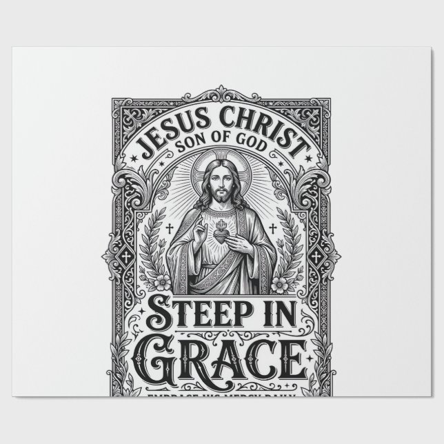 Jesus Tea Lover Graphic Tee Christian Wrapping Paper (Flat)