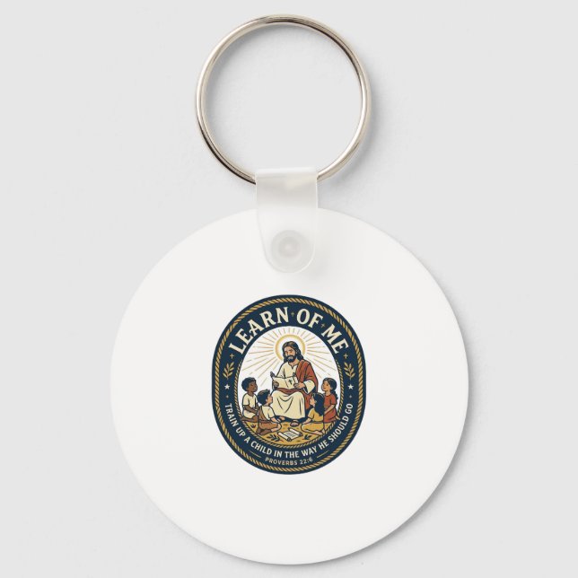 Jesus Teacher Assistant School Support Staff T-Shi Keychain (Front)