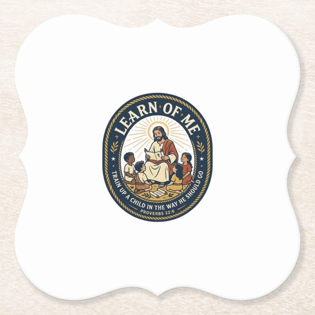 Jesus Teacher Assistant School Support Staff T-Shi Paper Coaster (Front)