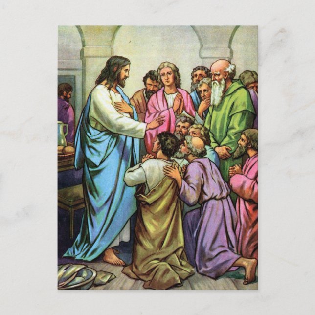 Jesus Teaching A New Commandment Postcard (Front)