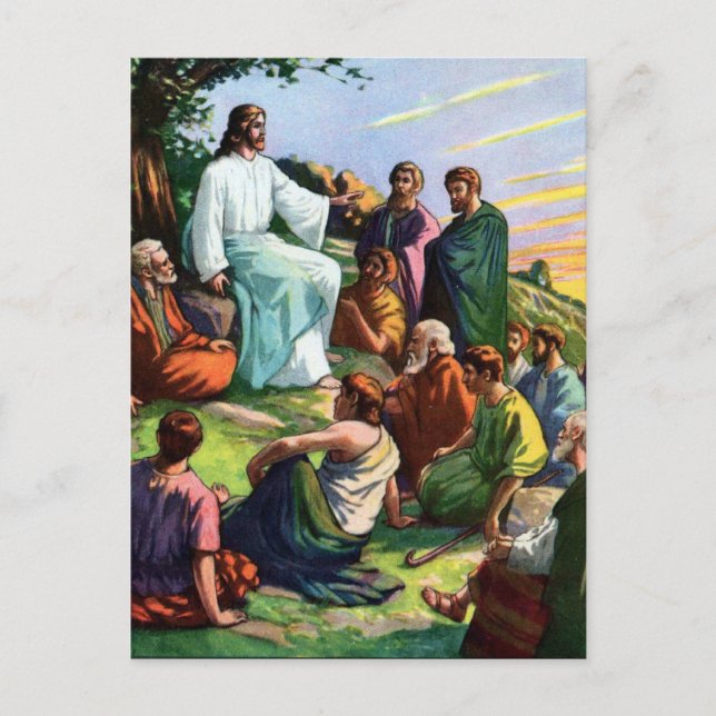 Jesus Teaching How To Pray Postcard (Front)