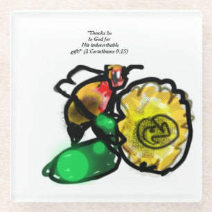 jesus thank you glass coaster