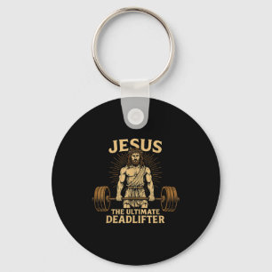 Jesus The Deadlifter Christian Fitness  Keychain