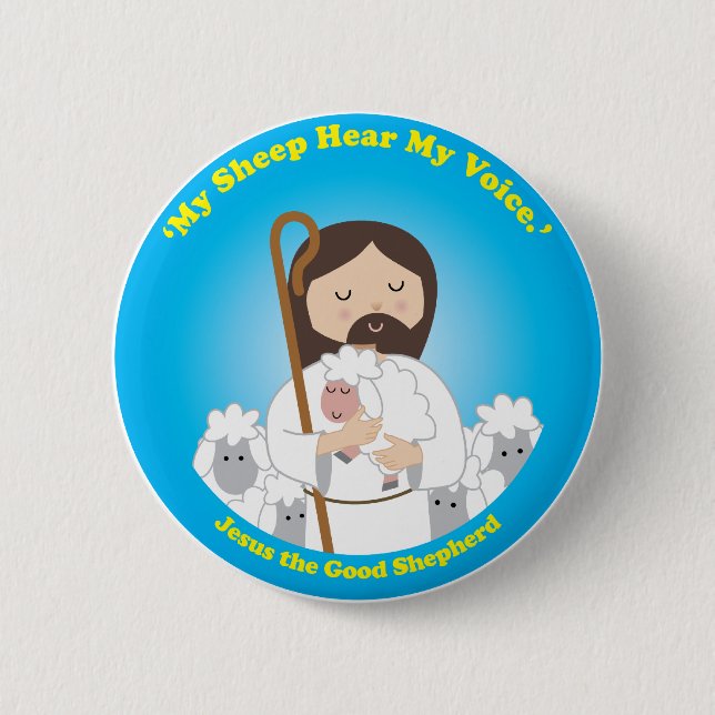 Jesus the Good Shepherd 2 Inch Round Button (Front)