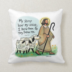 Jesus the Good Shepherd customizable pillow