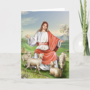Jesus the good Shepherd Holiday Card