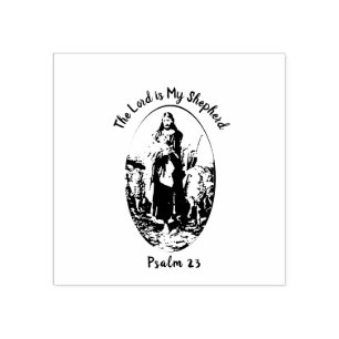 Jesus the Good Shepherd Religious Scripture Verse Rubber Stamp