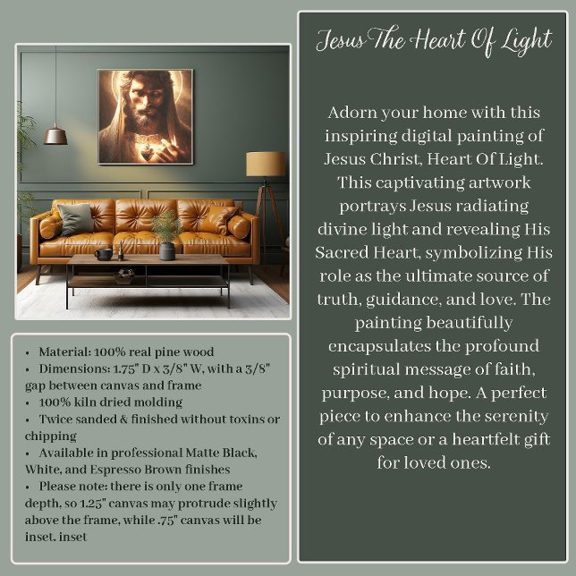JESUS THE HEART OF LIGHT CANVAS PRINT (Creator Uploaded)