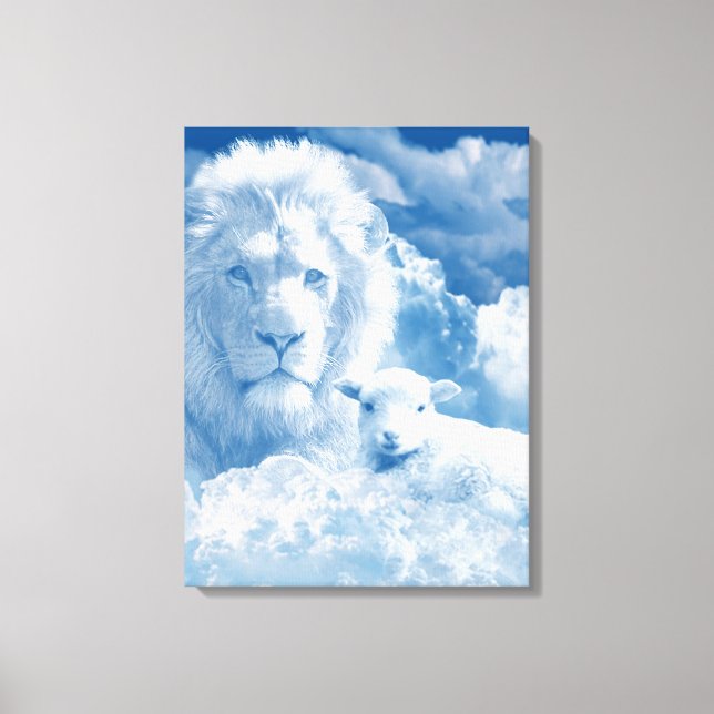 JESUS THE LAMB AND JESUS THE LION CANVAS PRINT (Front)
