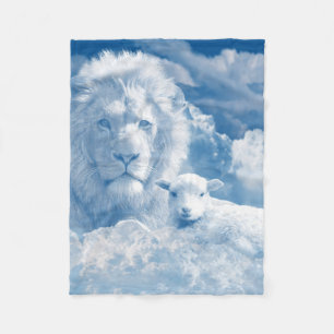 JESUS THE LAMB AND JESUS THE LION FLEECE BLANKET