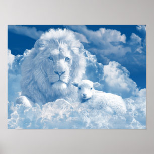 JESUS THE LAMB AND JESUS THE LION POSTER