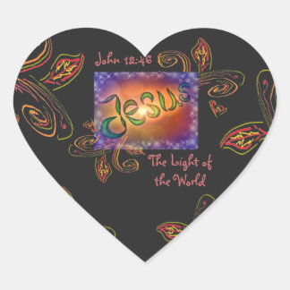 Jesus The Light of the World Heart Sticker