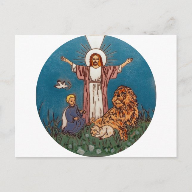 Jesus the Lion and the Lamb Postcard (Front)