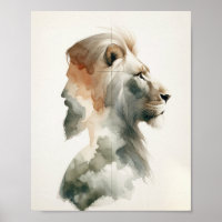 Jesus the Lion Portrait - Modern Watercolor Christ