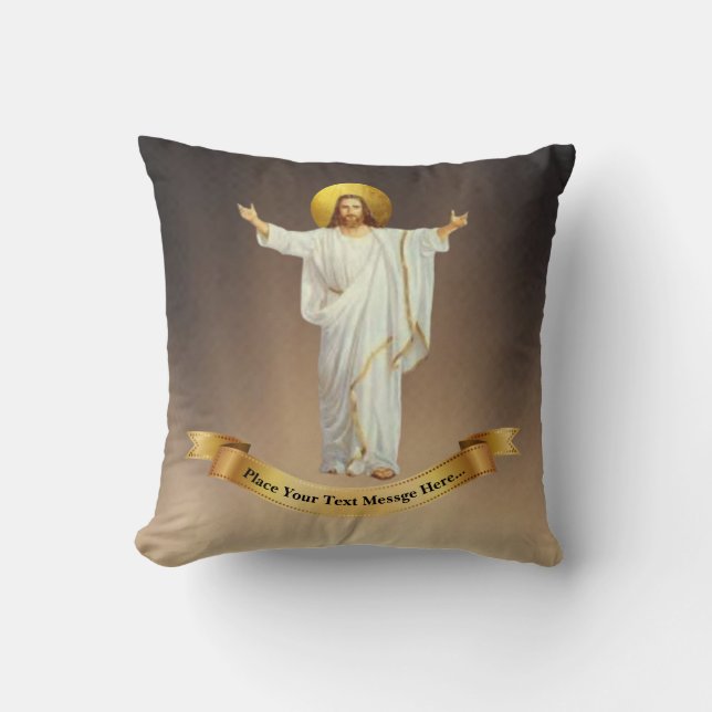 JESUS The Lord's Prayer Personalized Gift Throw Pillow (Front)