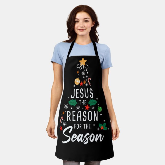 Jesus The Reason For The Season – Christmas Faith  Apron (Worn)