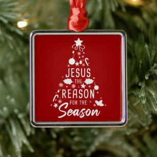 Jesus The Reason For The Season – Christmas Faith  Metal Ornament