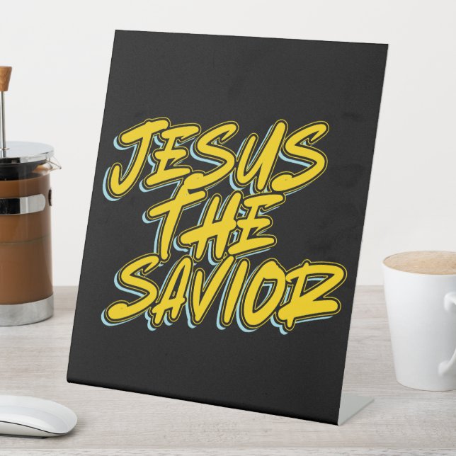 JESUS THE SAVIOR PEDESTAL SIGN (In SItu)