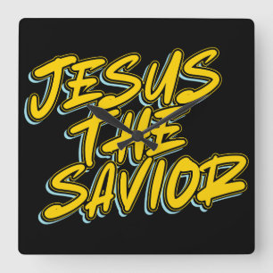 JESUS THE SAVIOR SQUARE WALL CLOCK