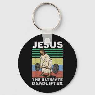 Jesus The Ultimate Deadlifter Christian Cross God Keychain