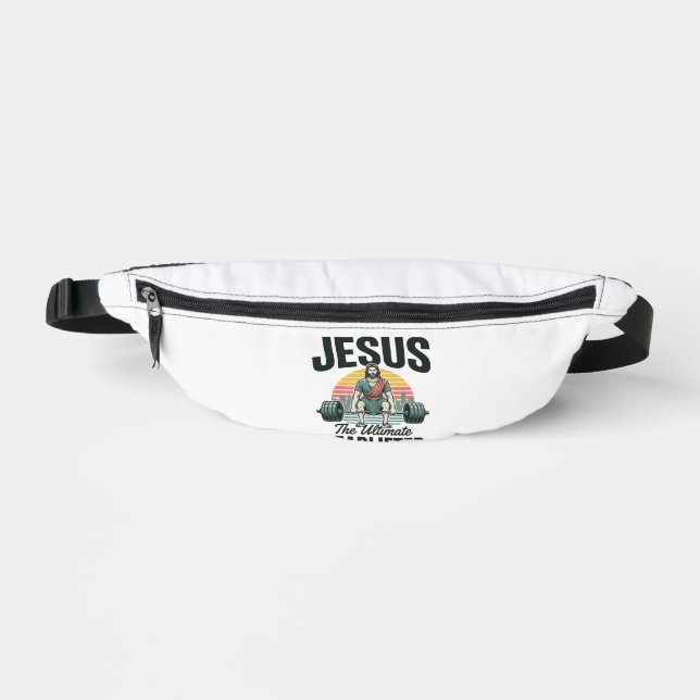 Jesus The Ultimate Deadlifter Vintage Fanny Pack (Front)