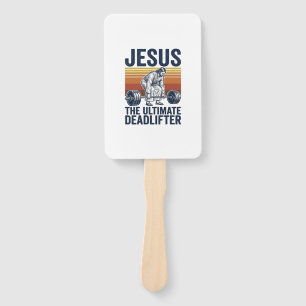Jesus The Ultimate Deadlifter Vintage Gym Shirt_1 Hand Fan