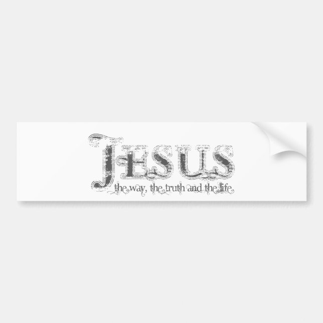 jesus the way the truth the life bumper sticker (Front)