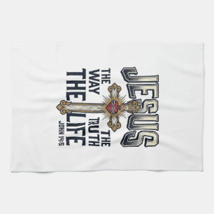 Jesus The Way The Truth The Life Christian Shirt Kitchen Towel