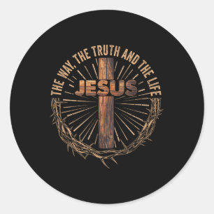 Jesus The Way The Truth The Life Jesus Christian M Classic Round Sticker