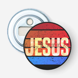 Jesus, The Way, The Truth, The Life Retro Sunset Bottle Opener