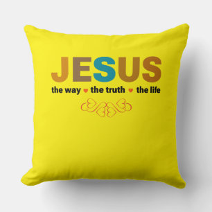 JESUS. THE WAY, THE TRUTH, THE LIFE. THROW PILLOW