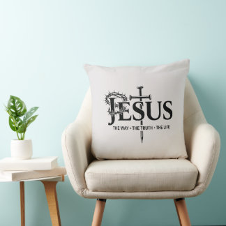 Jesus the way, the truth, the life! throw pillow
