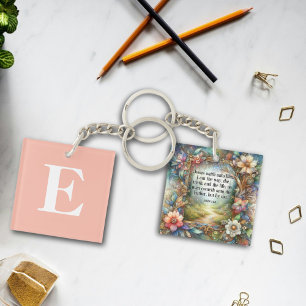 Jesus the Way Truth and Life Christian Monogram  Keychain