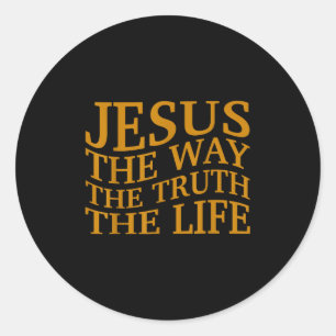 Jesus The Way-truth-life Christian Toddler God Bro Classic Round Sticker
