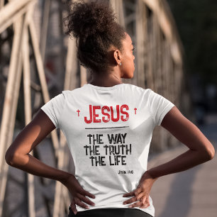 Jesus The Way Truth Life John 14:6 Bible Grunge Tri-Blend Shirt