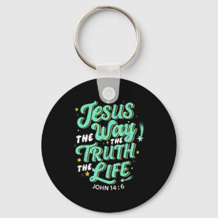 Jesus The Way Truth Life John 14 6 Christian Bible Keychain