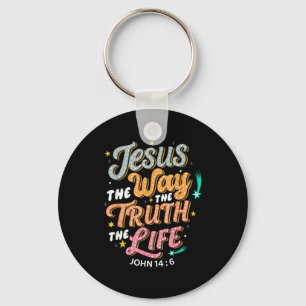 Jesus The Way Truth Life John 14 6 Christian Bible Keychain