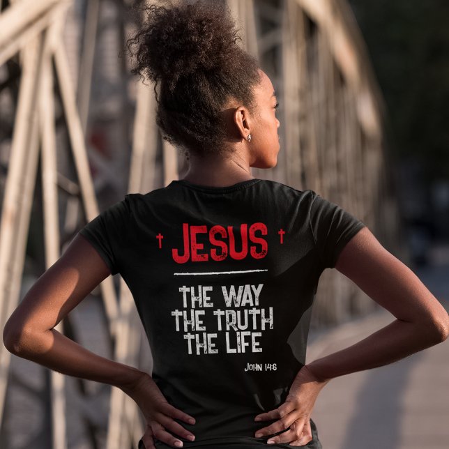 Jesus The Way Truth Life John 14:6 Scripture Dark Tri-Blend Shirt (Creator Uploaded)