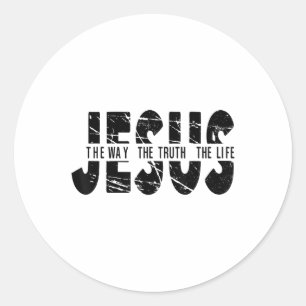 Jesus The Way Truth Life Women Men Kids Christian Classic Round Sticker