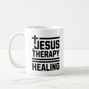 Jesus + Therapy = Healing Mental Health Christian Coffee Mug