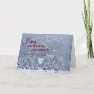 Jesus this Season - Yosemite Chapel in Snowstorm Holiday Card